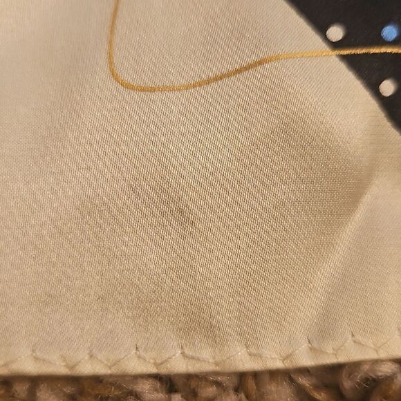 100% Silk Pocket Square Handkerchief | Navy & Cream | 10x10 - Picture 6 of 6